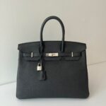 Hermes Birkin 35 Black Togo Inside Blue Agathe PHW