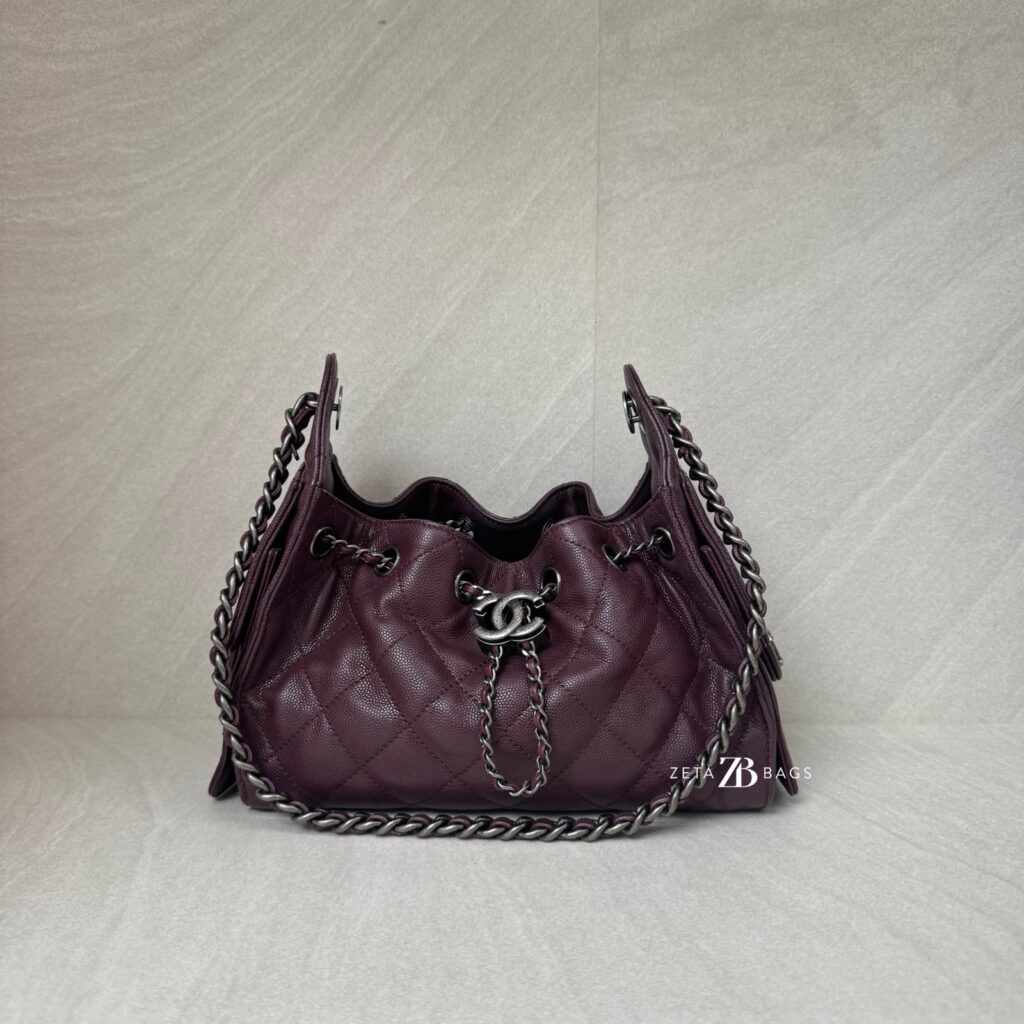 Chanel C25 Mini Caviar Dark Burgundy RHW