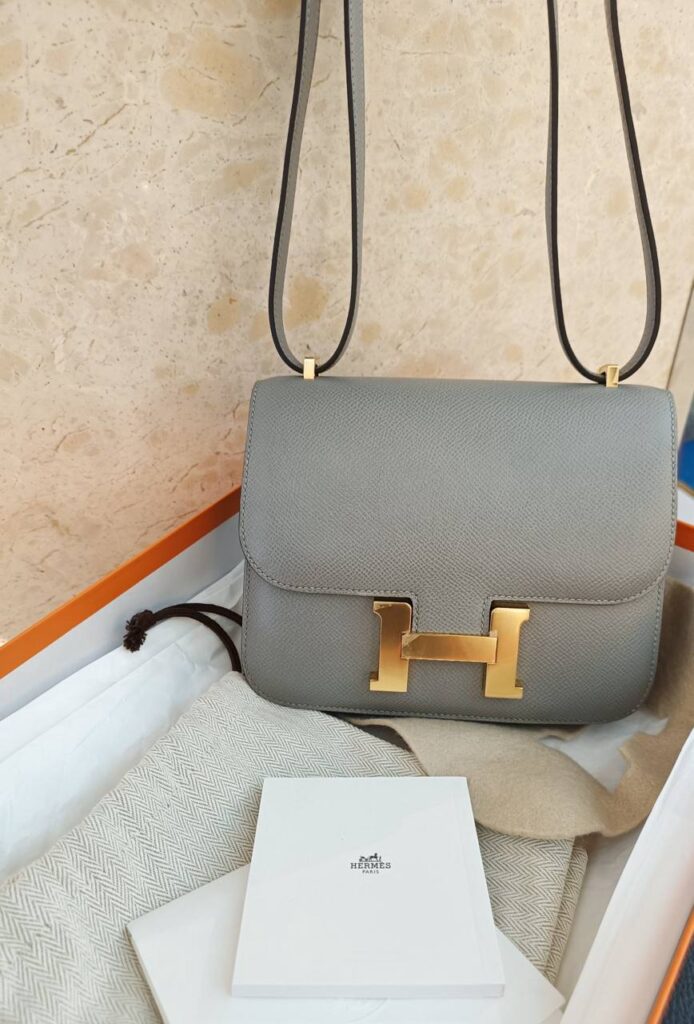 Hermes Constance 18 Griss Grey Epsom GHW