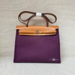 Hermes Herbag 31 Toile Cassis PHW