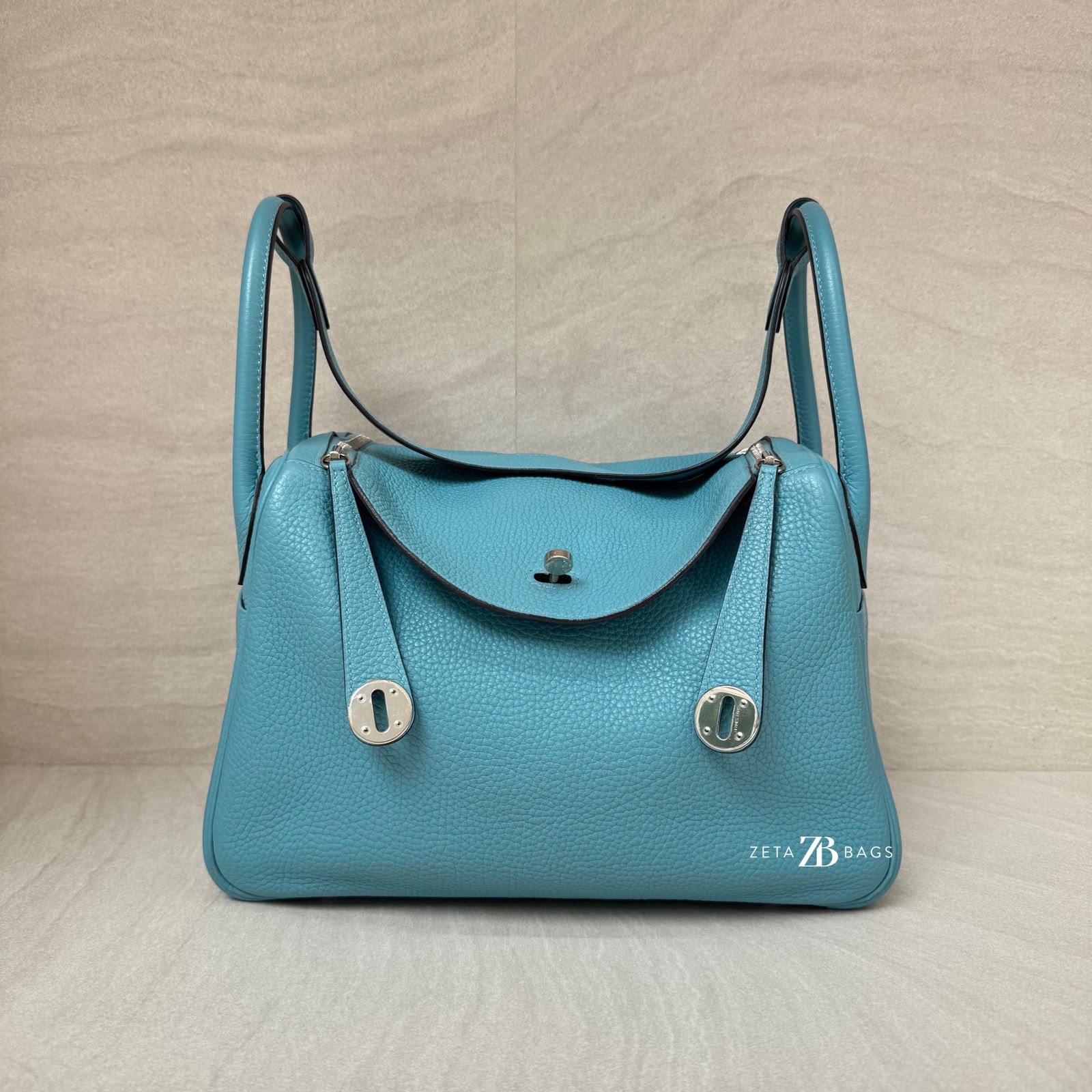 Hermes Lindy 30 Bleu Atoll PHW