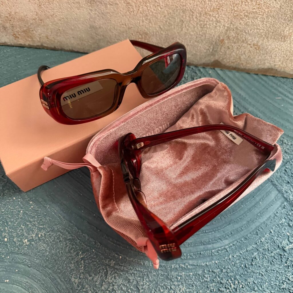 Miu Miu Rectangle Side Sunglasses Bordeaux - Dark Grey