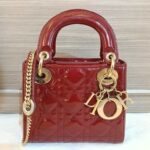 Dior Lady D Mini Patent Red GHW