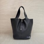 Hermes Picotin 22 Clemence Noir PHW