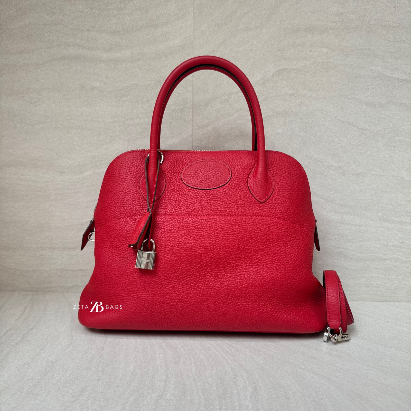 Hermes Bolide 31 Rouge Casaque PHW
