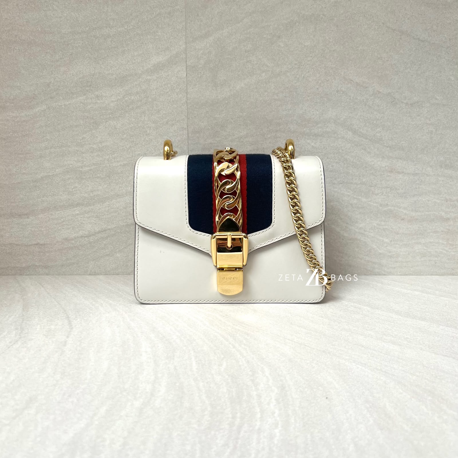 Gucci Mini Sylvie White GHW