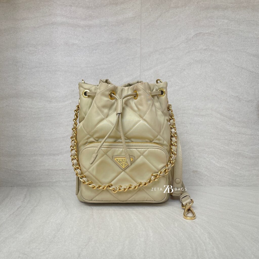Prada Re Edition 1995 Shoulder Bag Re Nylon Sand GHW