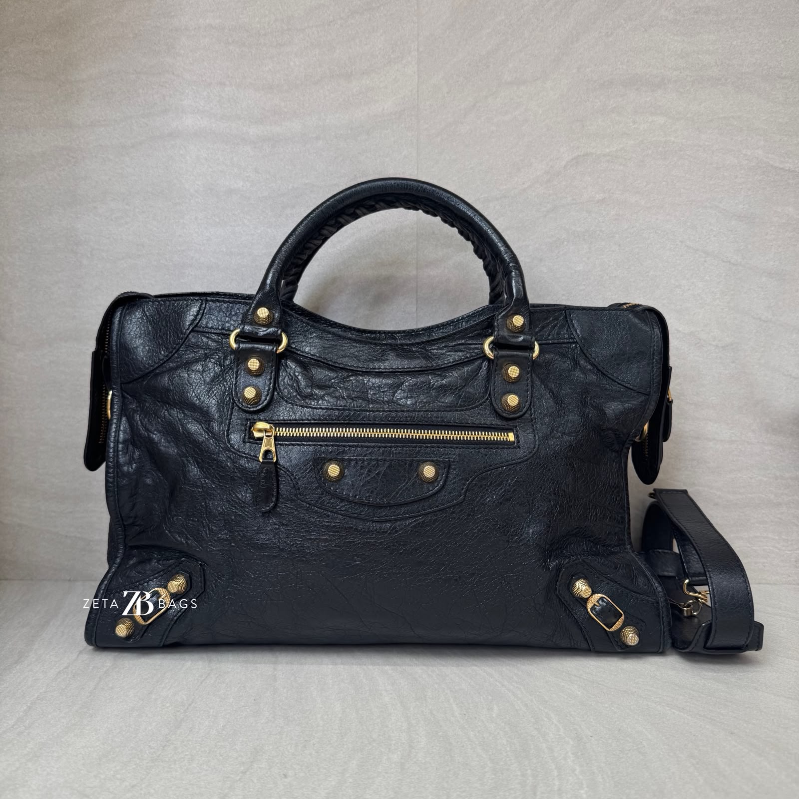 Balenciaga Reguler Giant City Agneau Black GHW