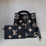 Louis Vuitton Noe Neo MM Monogram Empreinte Noir Beige GHW