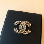 Chanel Brooch GHW Golden Crystal