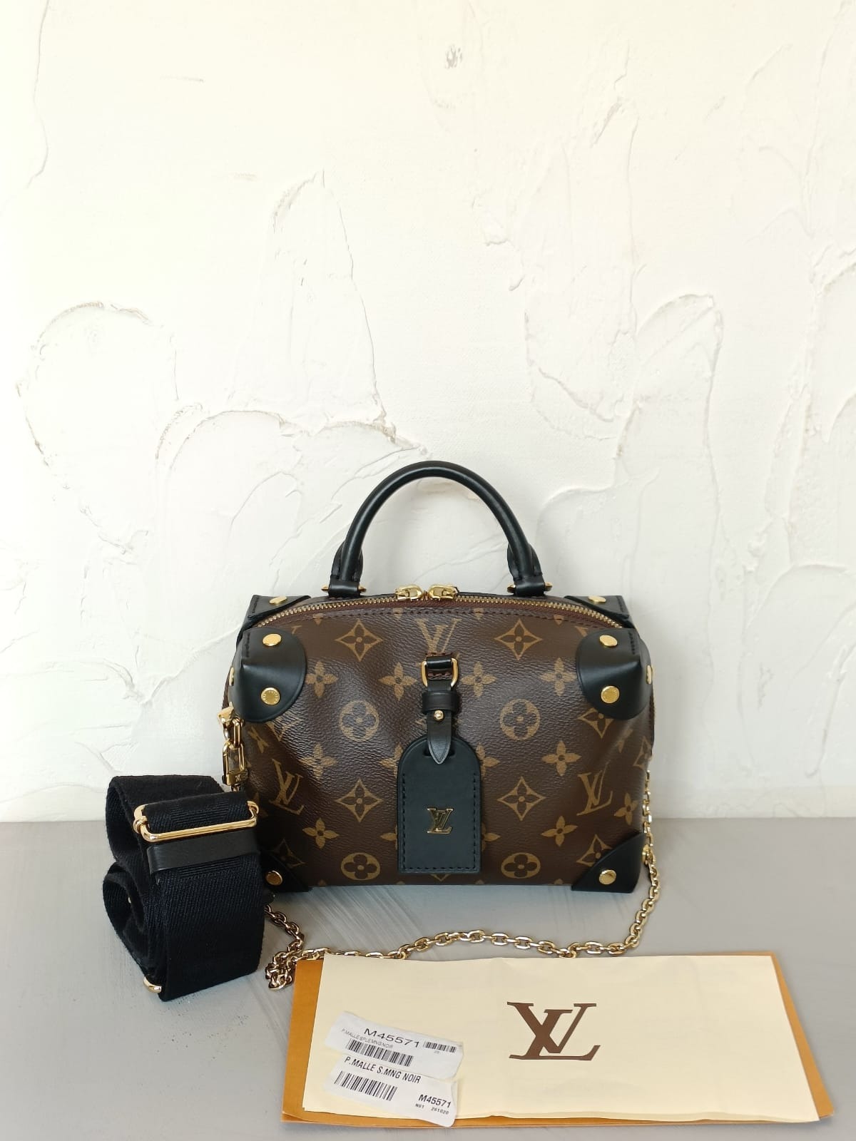 Louis Vuitton Petit Malle Souple Bag Monogram Black GHW