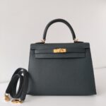 Hermes Kelly 25 Vert Amande Epsom Sellier GHW