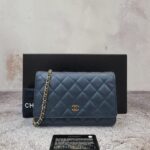 Chanel WOC Dark Blue Iridescent Caviar GHW