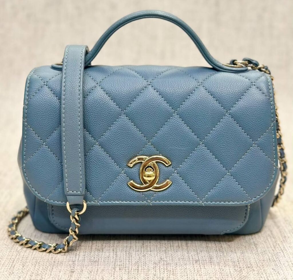 Chanel Affinity Small Slate Blue Caviar GHW
