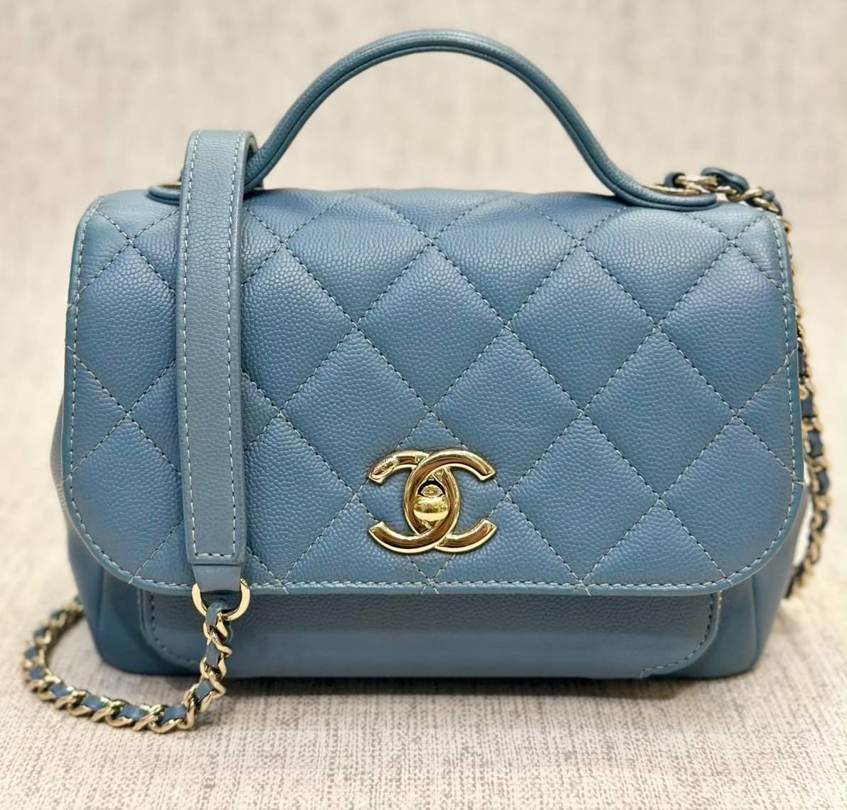 Chanel Affinity Small Slate Blue Caviar GHW