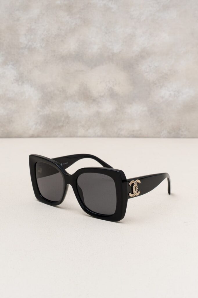 Chanel 5555 Square Sunglasses Black-Grey