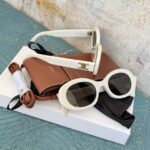 Celine Triomphe Oval White Sunglasses