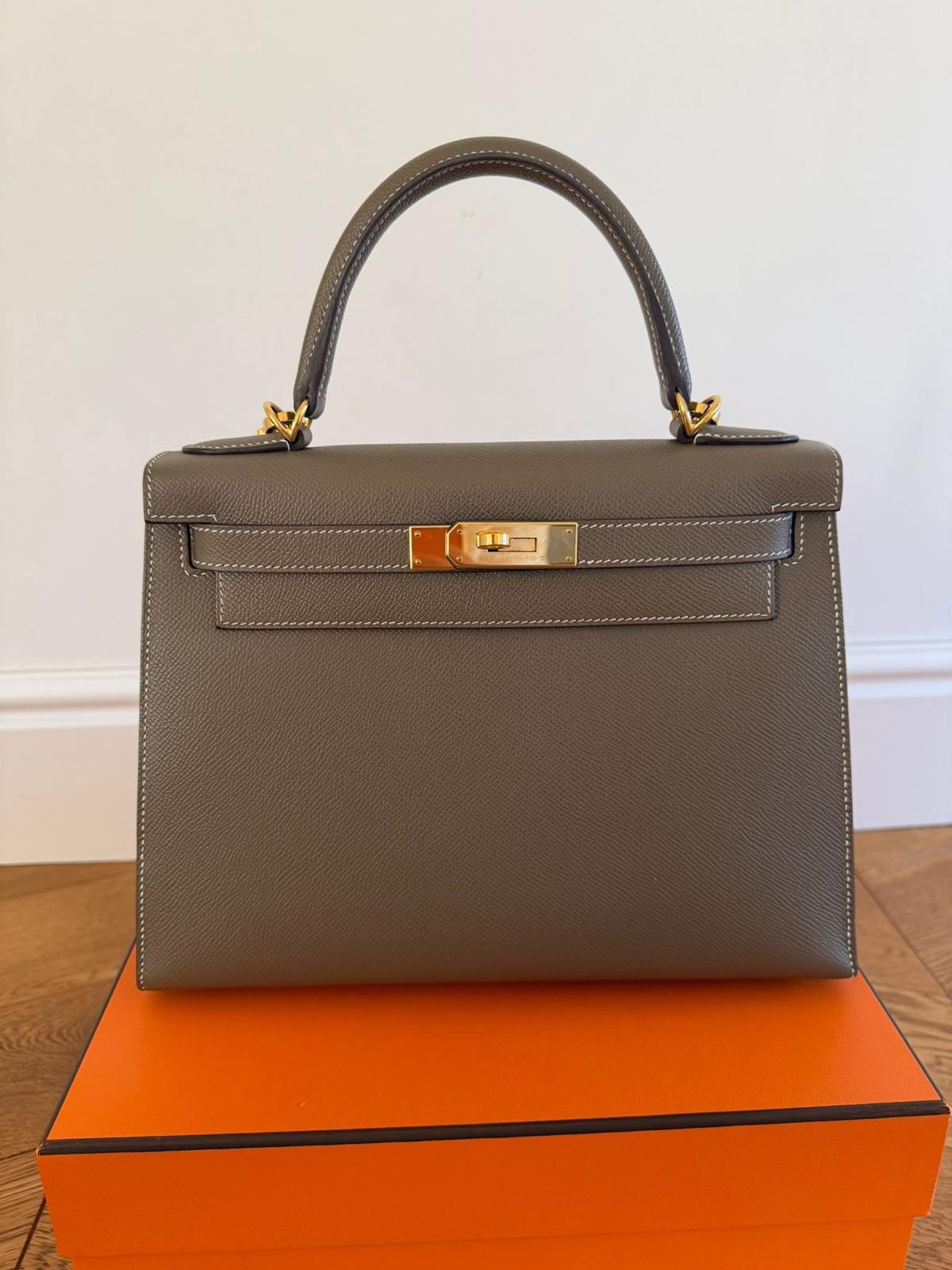 Hermes Kelly 28 Etoupe Epsom Sellier GHW