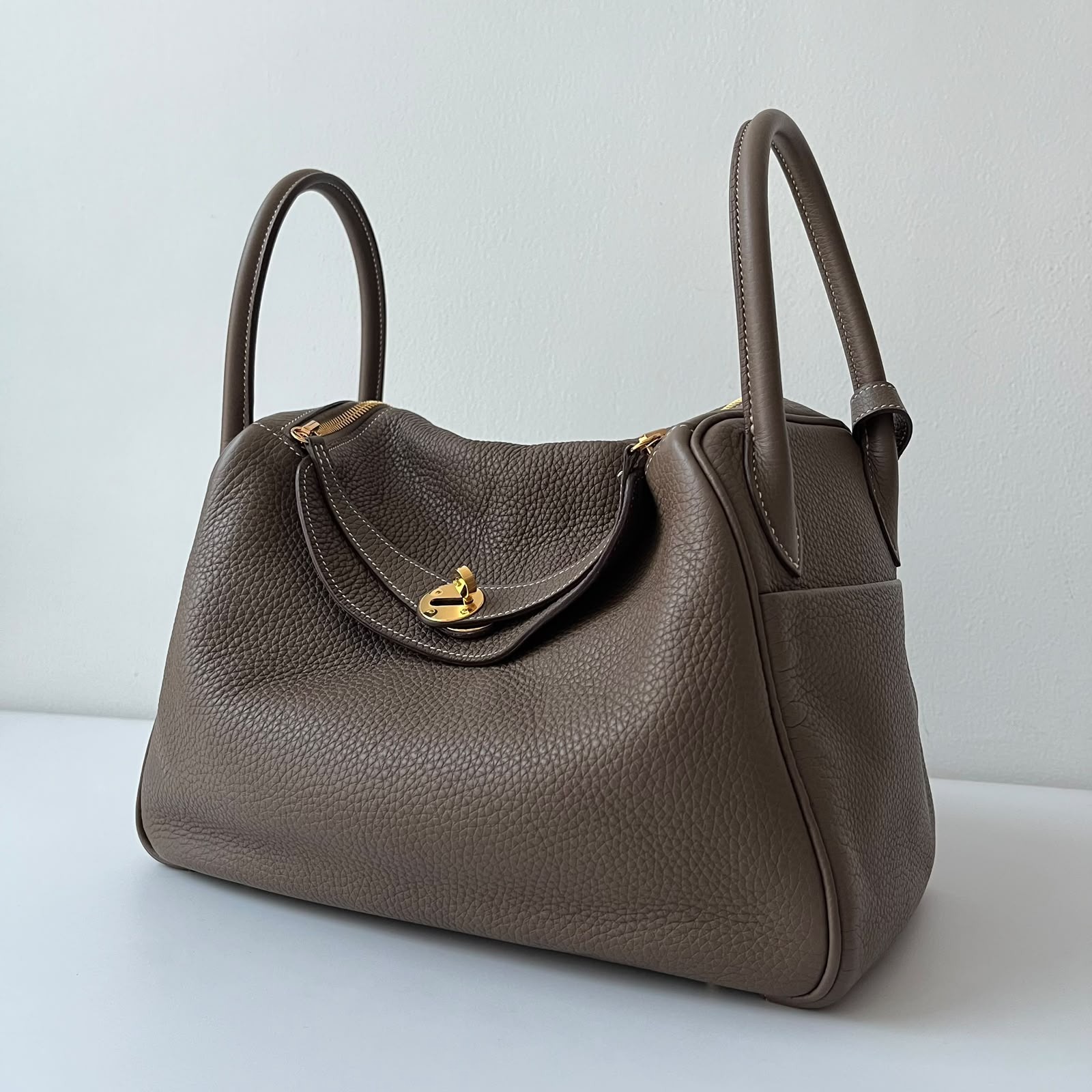Hermes Lindy 30 Etoupe Clemence GHW