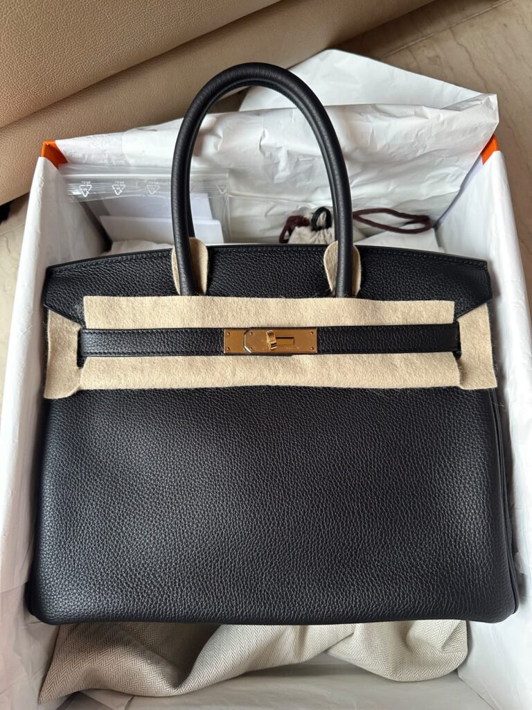 Hermes Birkin 30 Black Togo RGHW