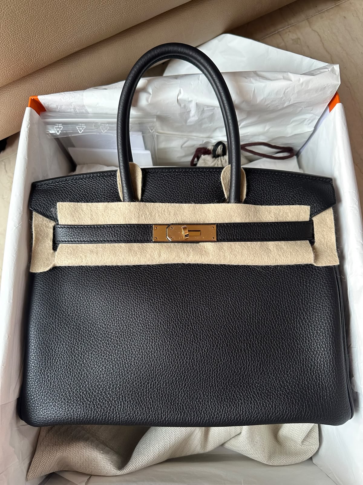 Hermes Birkin 30 Black Togo RGHW