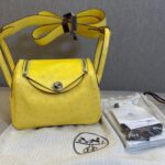 Hermes Mini Lindy Jaune Citron Ostrich PHW