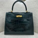 Hermes Kelly 25 Vert Cypress Alli Shiny GHW