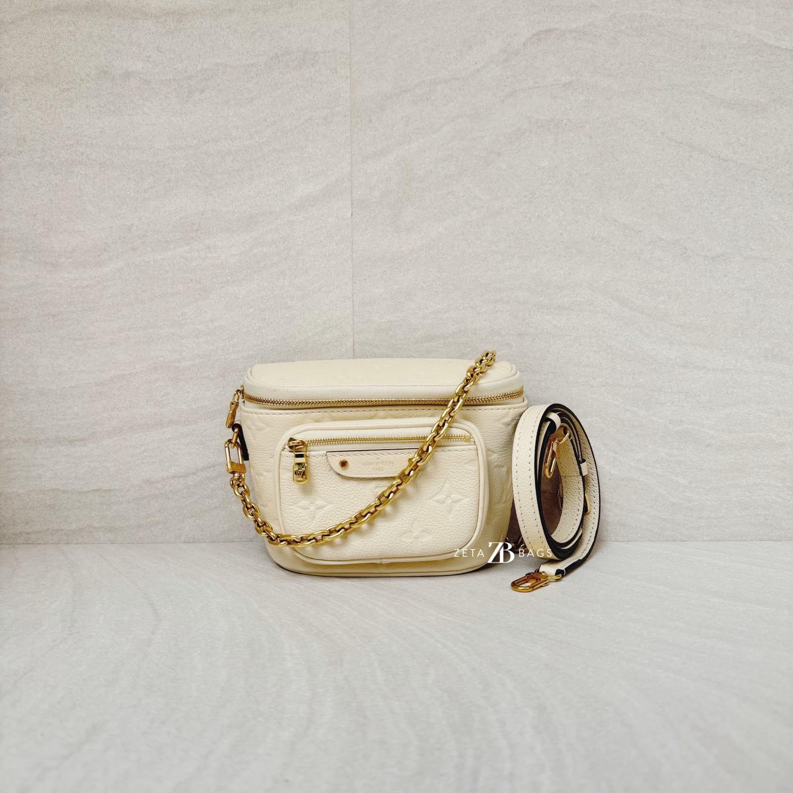 Louis Vuitton Mini Bumbag Monogram Empreinte Creme GHW