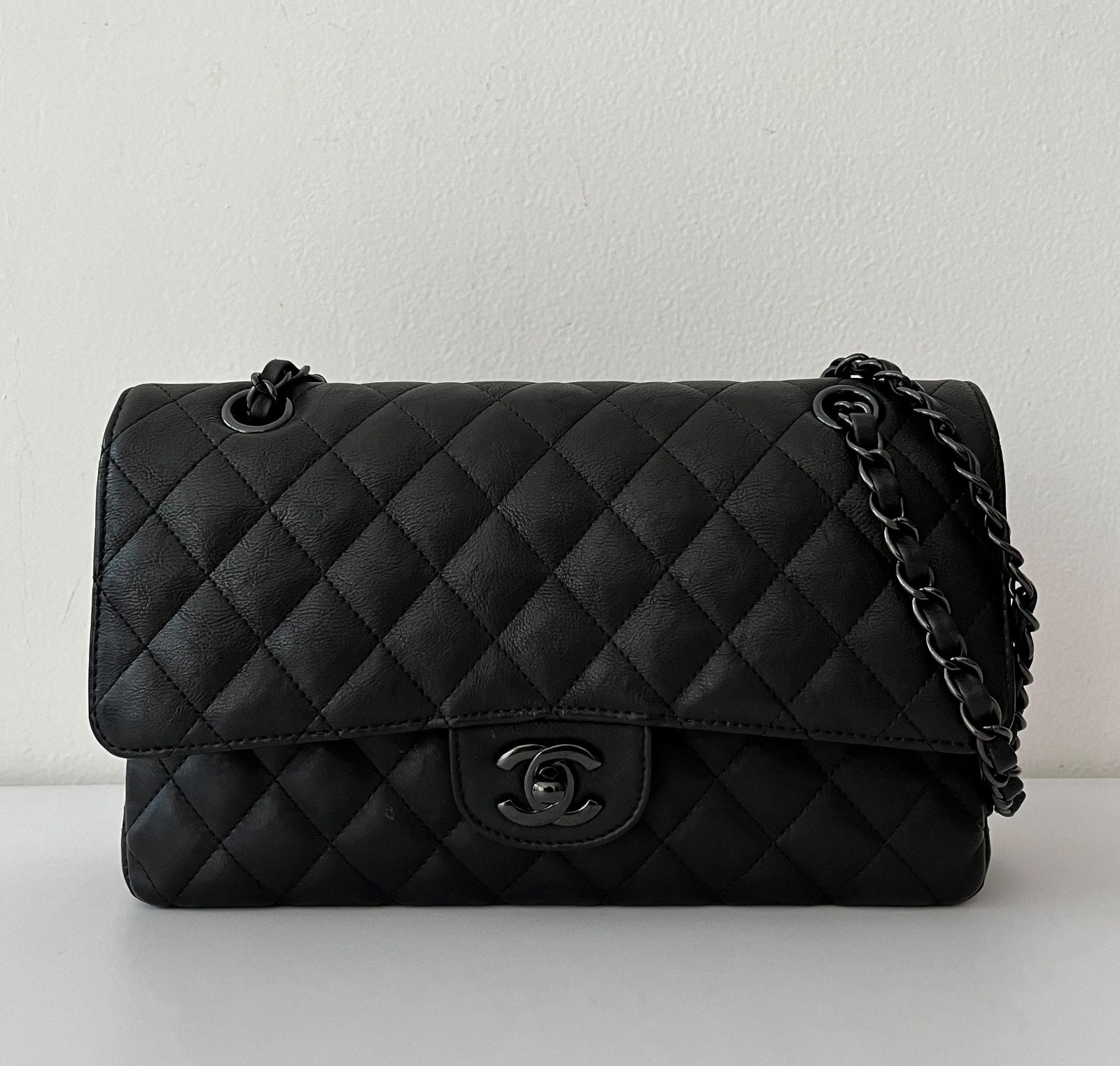 Chanel Medium Classic Calfskin All Black