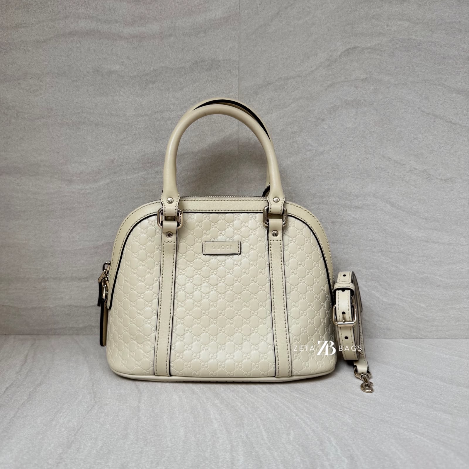 Gucci Alma Dome Microguccissima Ivory LGHW