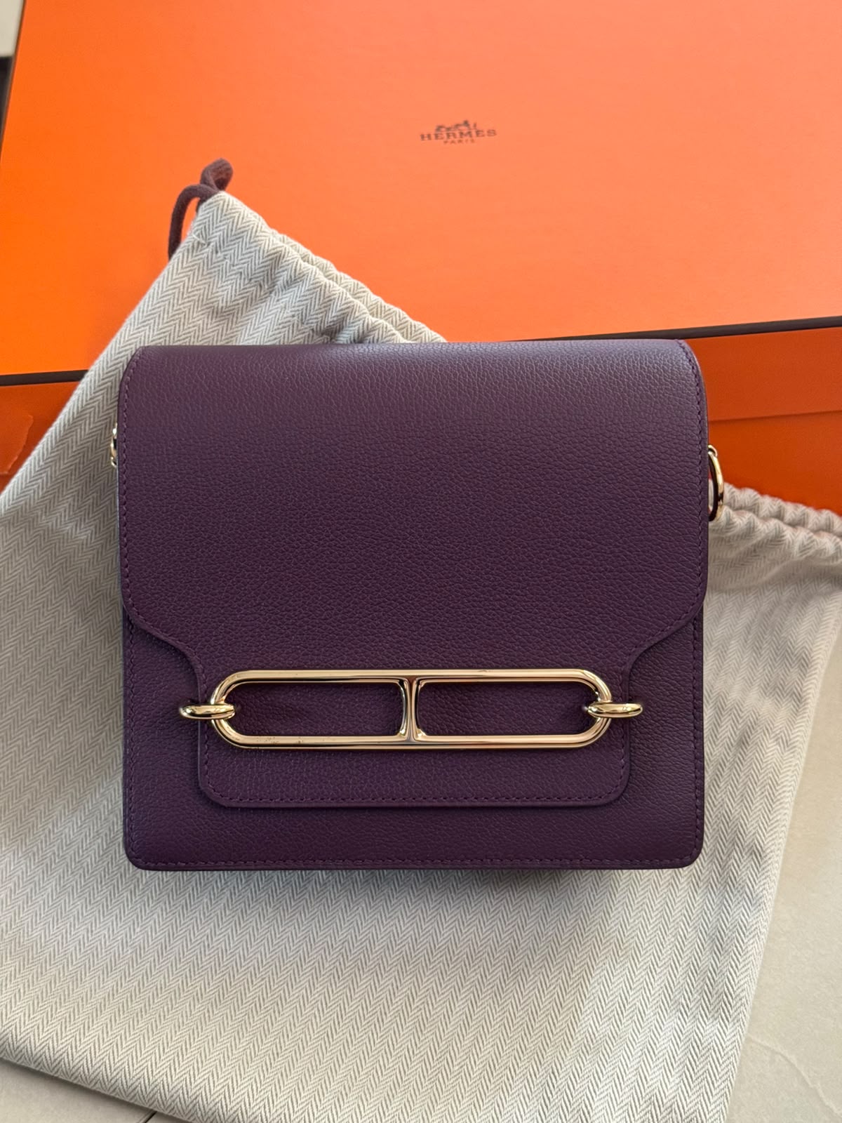 Hermes Mini Roulis Cassis Evercolor Permabrass