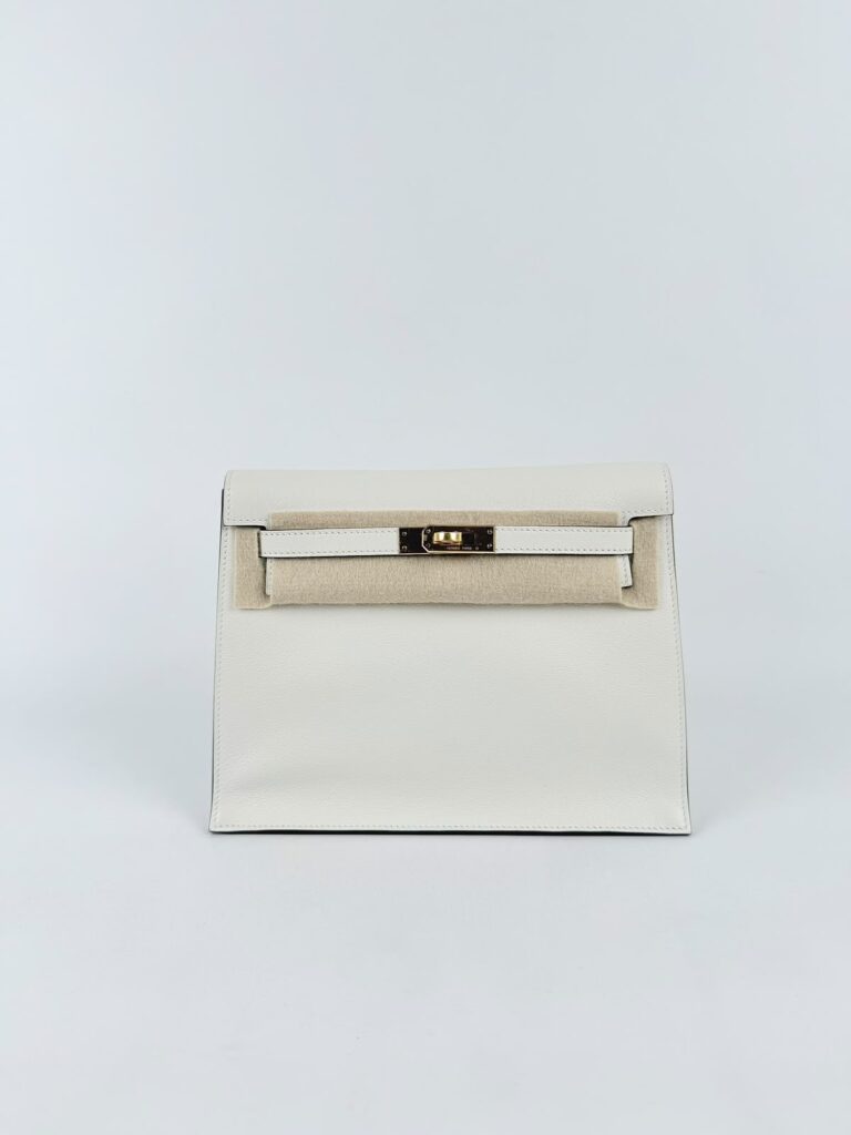 Hermes Kelly Danse Blanc/Kraft Evercolor GHW