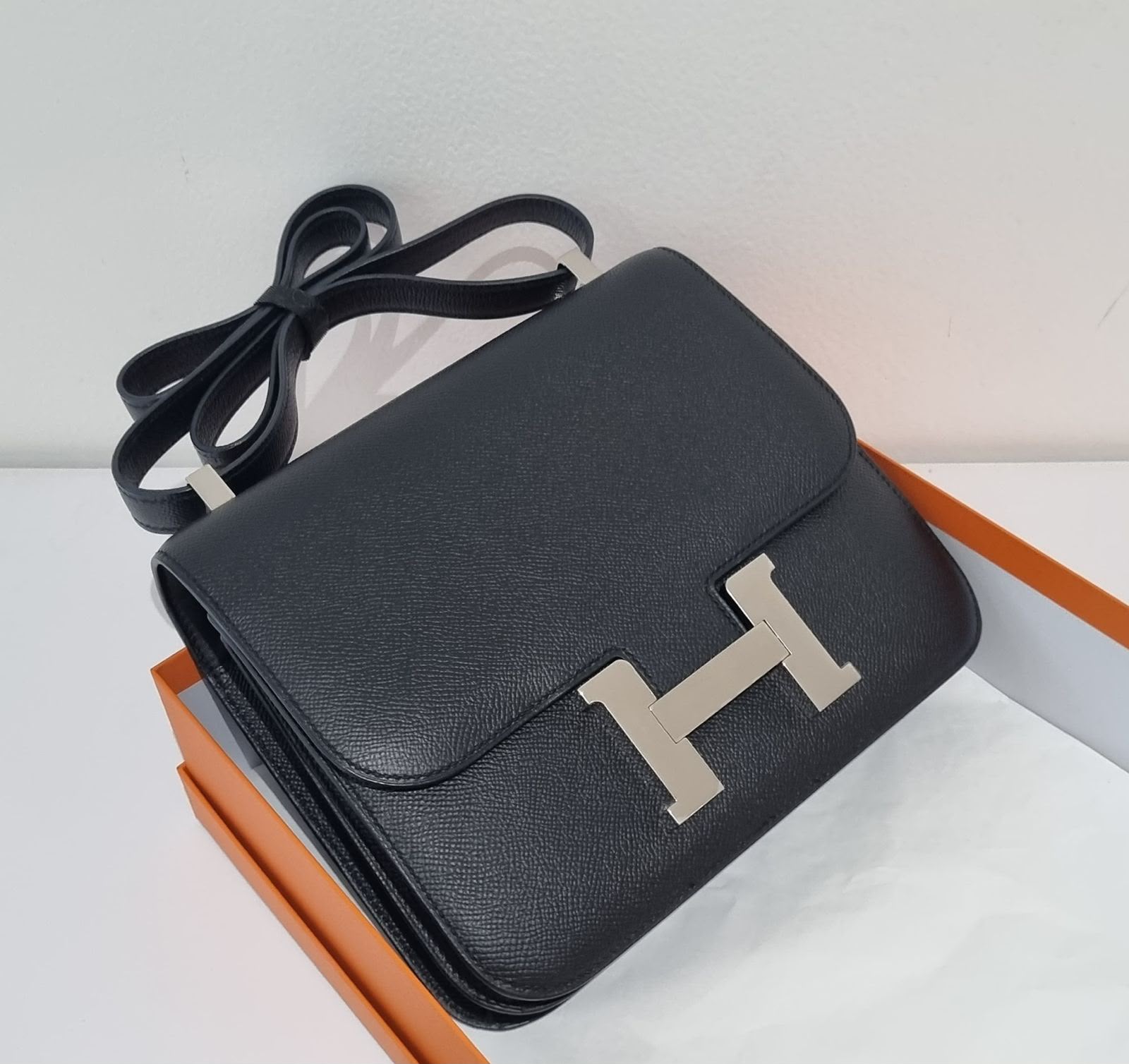 Hermes C24 Mirror Black Epsom PHW