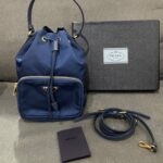 Prada Bucket Nylon Navy GHW