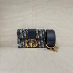 Dior  30 Montaigne Box Canvas Oblique Navy GHW