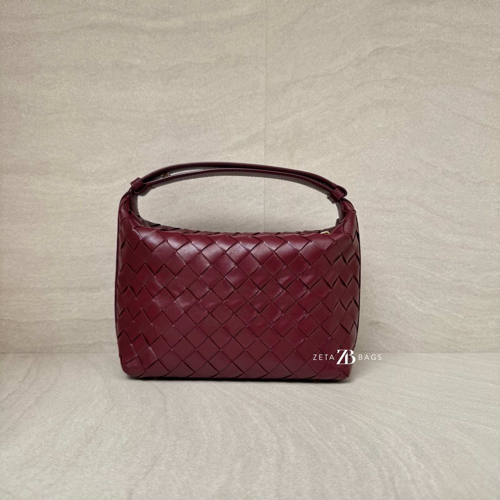 Bottega Veneta Mini Wallace Intrecciato Barolo GHW