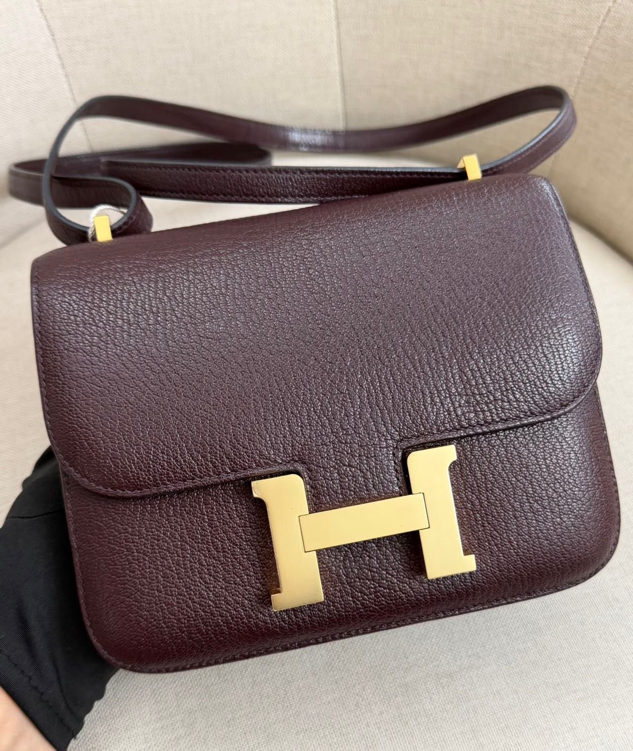 Hermes C18-1 Rouge Sellier Chevre GHW