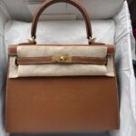 Hermes Kelly 25 Gold Epsom GHW