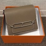 Hermes Mini Roulis Etoupe Evercolor PHW