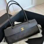 Chanel Baguette East West Tote Small Bag Black