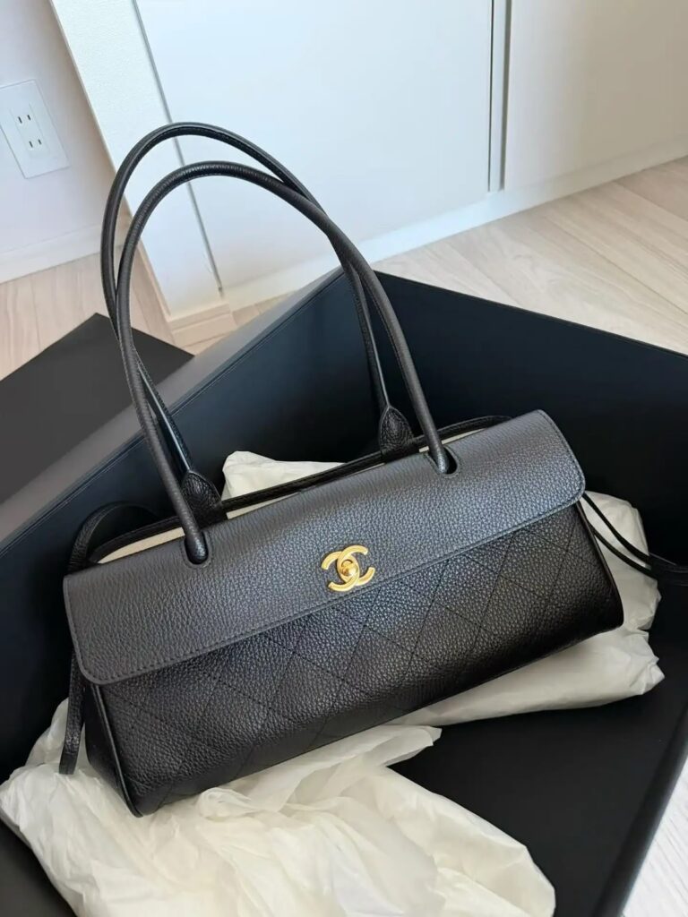 Chanel Baguette East West Tote Small Bag Black