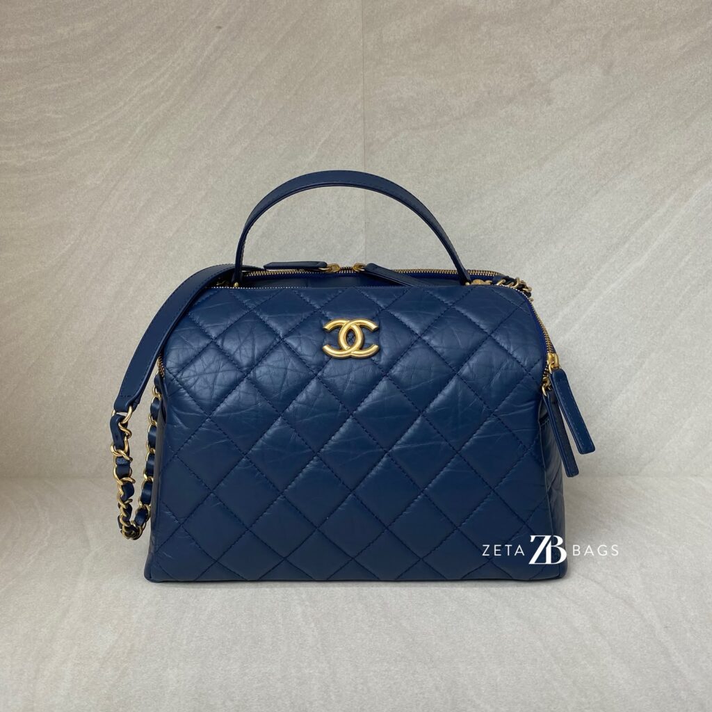 Chanel Bowling Bag Blue Navy GHW