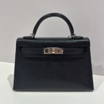 Hermes Kelly 20 Black Chevre PHW