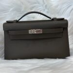 Hermes Kelly Pochette Vert Loden PHW
