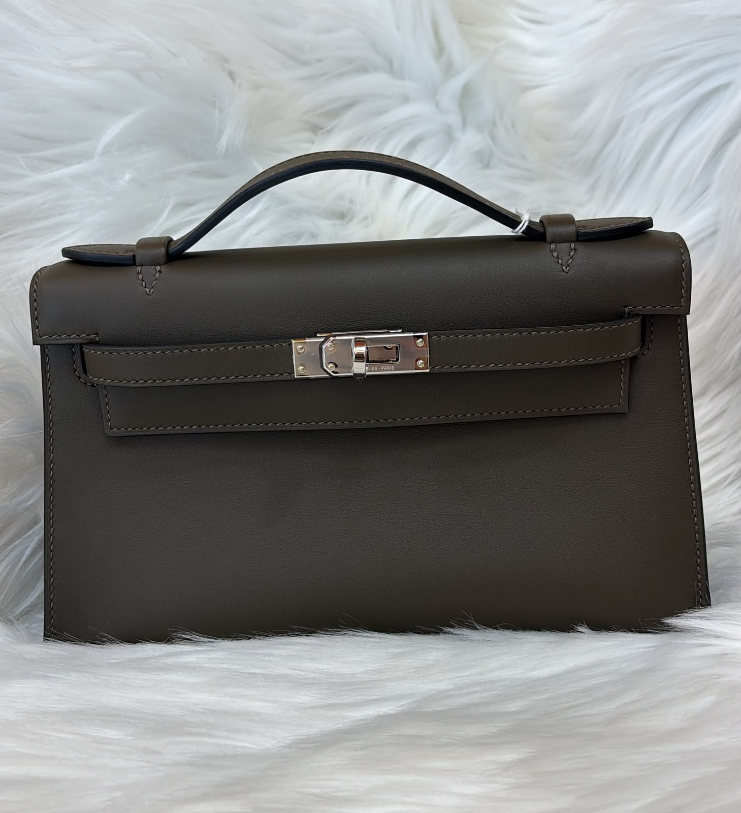 Hermes Kelly Pochette Vert Loden PHW