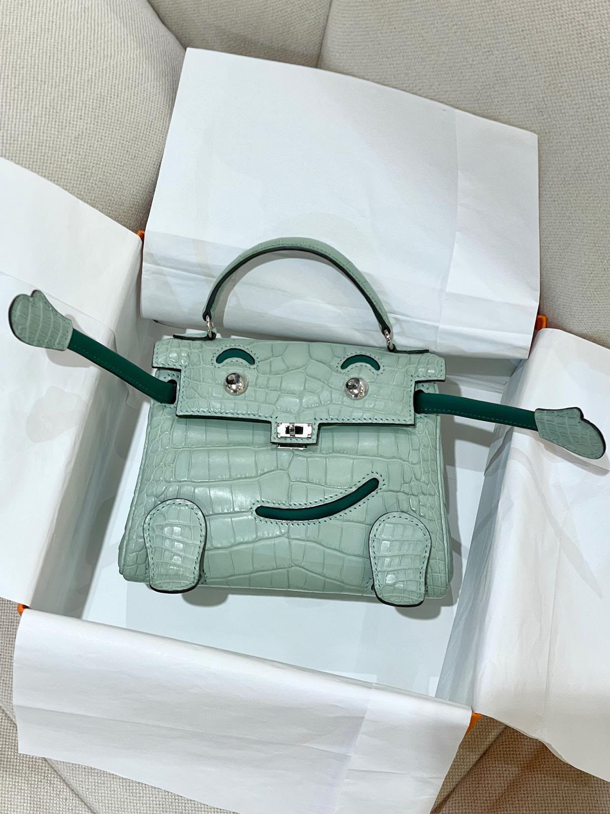 Hermes Kelly Doll Vert Deau Matte PHW