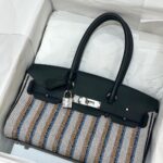 Hermes Birkin Shoulder 29 Black Toile/Swift PHW