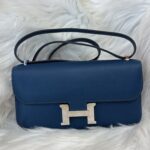 Hermes Constance Elan Blue Tie Epsom PHW