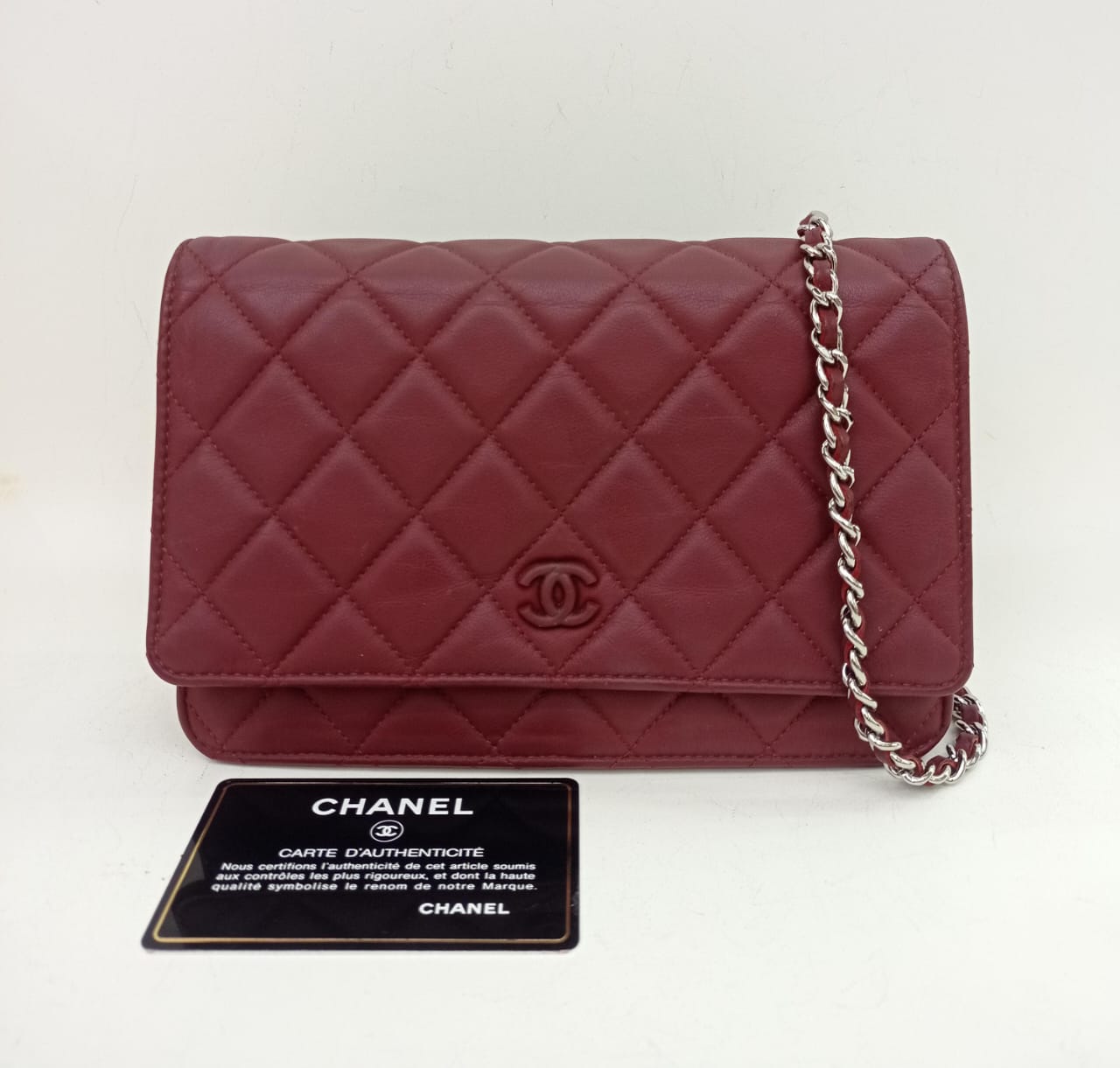Chanel WOC Lambskin Red SHW