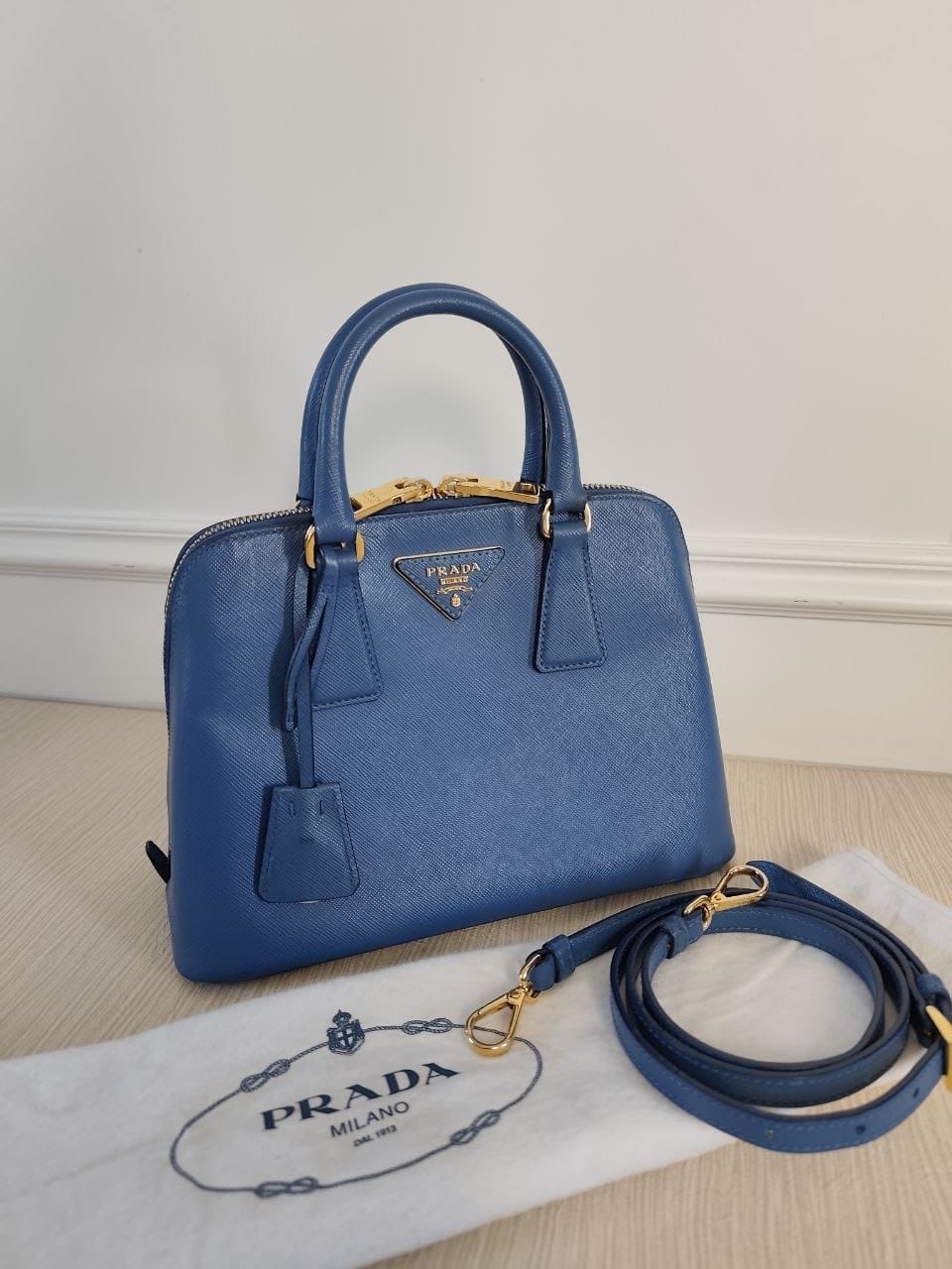 Prada Saffiano Dome Blue